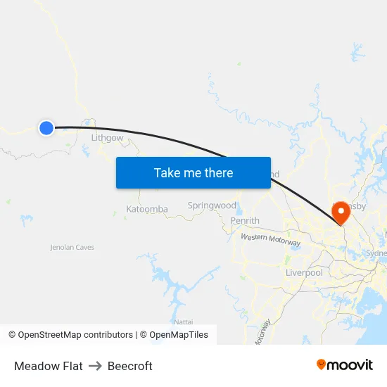 Meadow Flat to Beecroft map