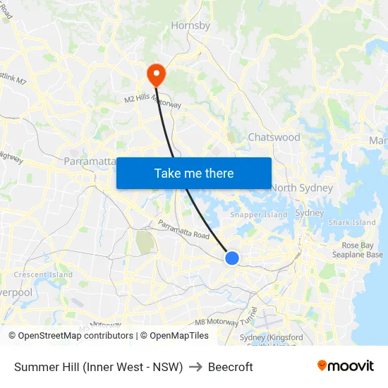 Summer Hill (Inner West - NSW) to Beecroft map
