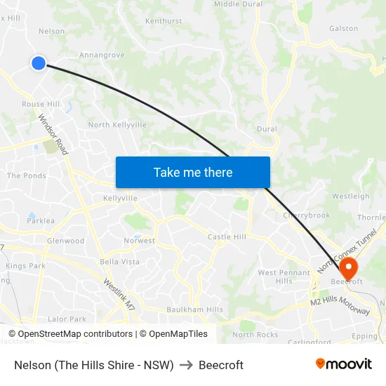 Nelson (The Hills Shire - NSW) to Beecroft map