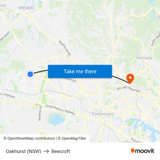 Oakhurst (NSW) to Beecroft map