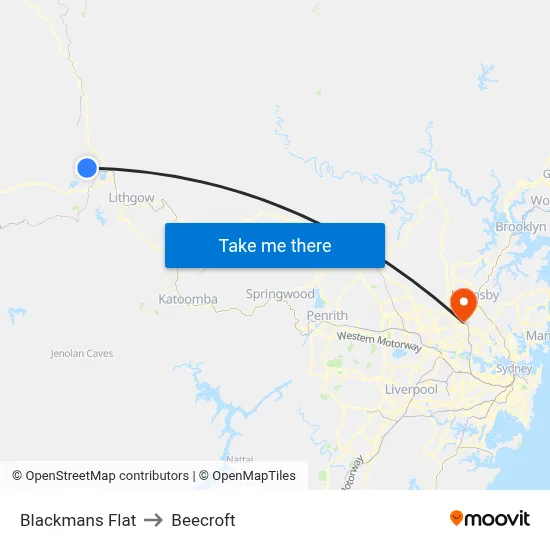 Blackmans Flat to Beecroft map
