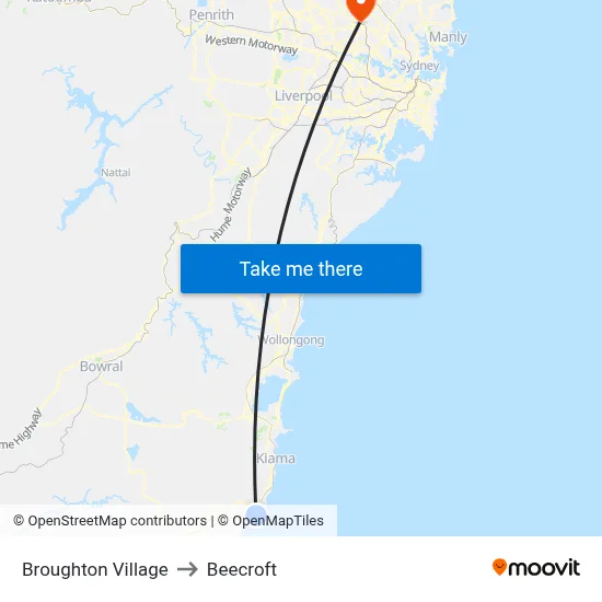 Broughton Village to Beecroft map
