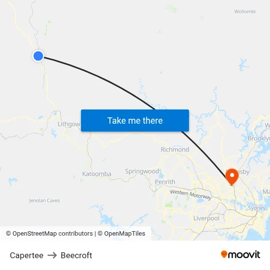 Capertee to Beecroft map