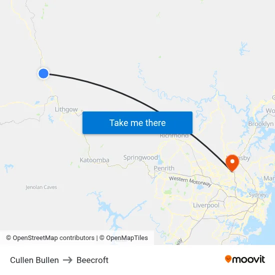 Cullen Bullen to Beecroft map