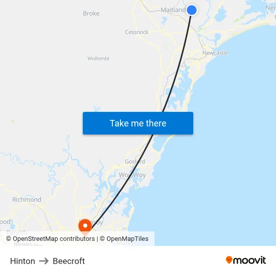 Hinton to Beecroft map