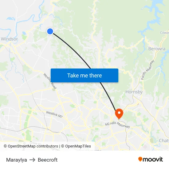 Maraylya to Beecroft map
