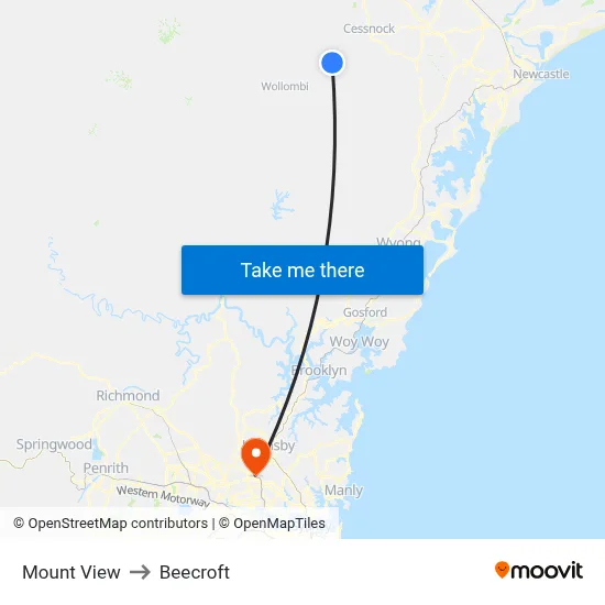 Mount View to Beecroft map