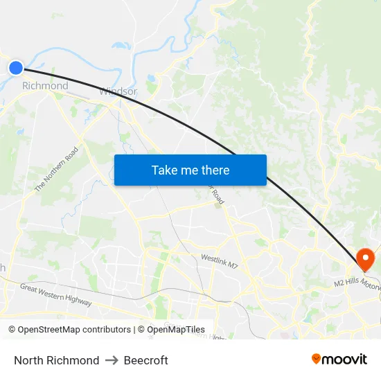 North Richmond to Beecroft map