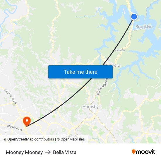 Mooney Mooney to Bella Vista map