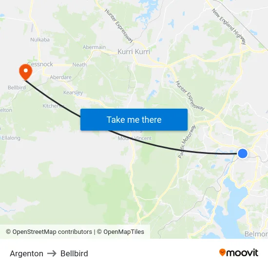 Argenton to Bellbird map
