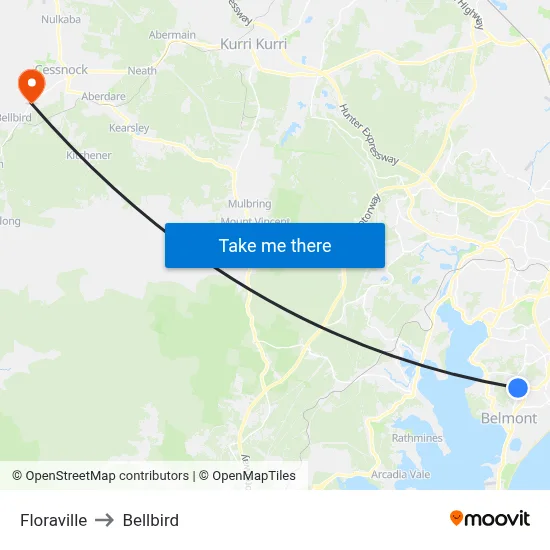 Floraville to Bellbird map