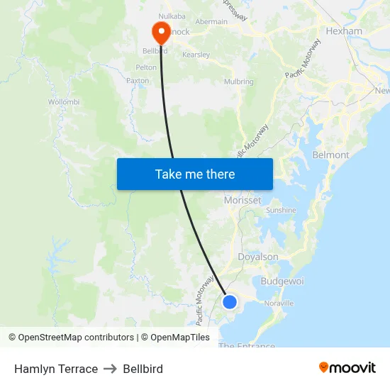 Hamlyn Terrace to Bellbird map
