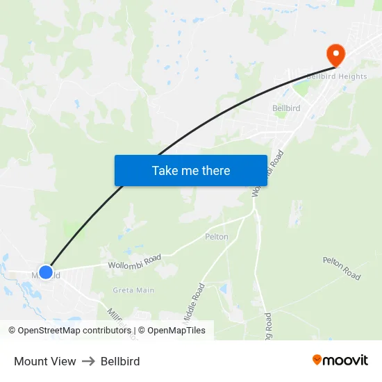 Mount View to Bellbird map