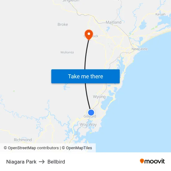 Niagara Park to Bellbird map