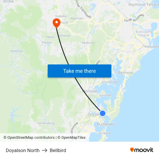 Doyalson North to Bellbird map