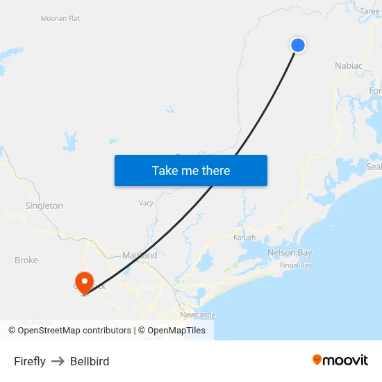 Firefly to Bellbird map