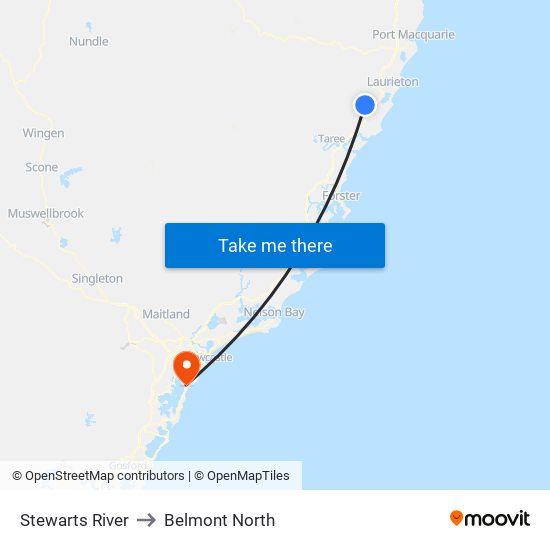 Stewarts River to Belmont North map