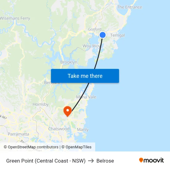 Green Point (Central Coast - NSW) to Belrose map