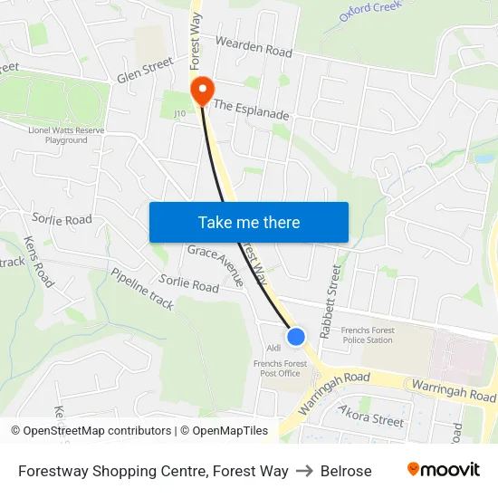 Forestway Shopping Centre, Forest Way to Belrose map