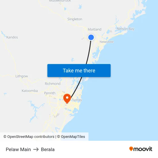 Pelaw Main to Berala map