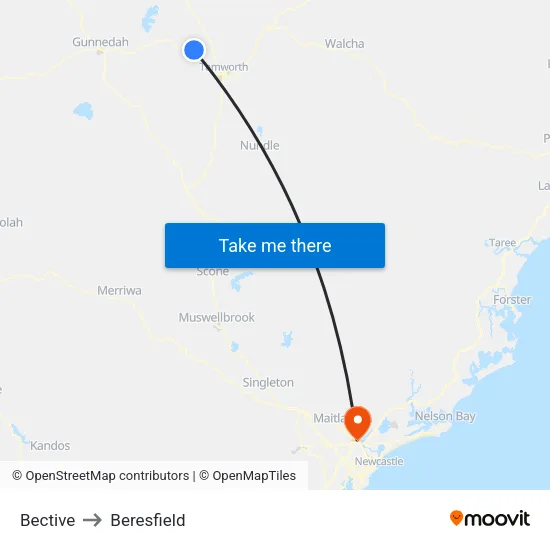 Bective to Beresfield map