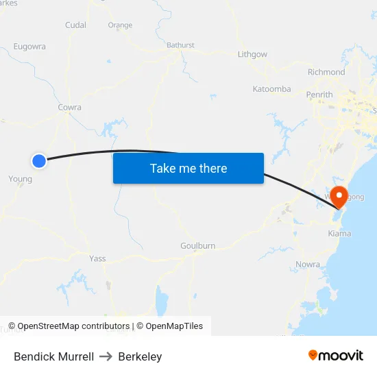 Bendick Murrell to Berkeley map