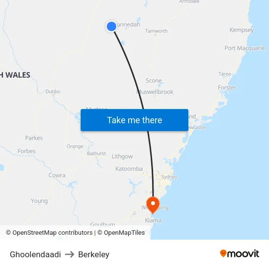 Ghoolendaadi to Berkeley map