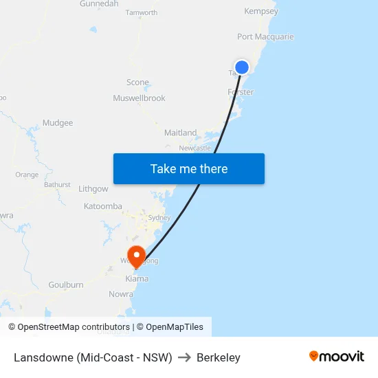 Lansdowne (Mid-Coast - NSW) to Berkeley map