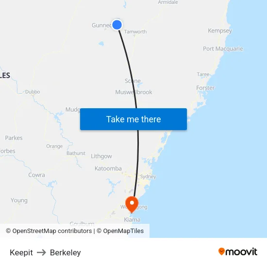 Keepit to Berkeley map