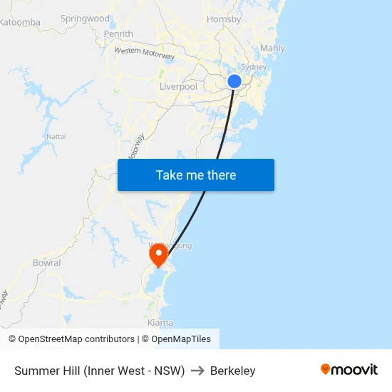 Summer Hill (Inner West - NSW) to Berkeley map