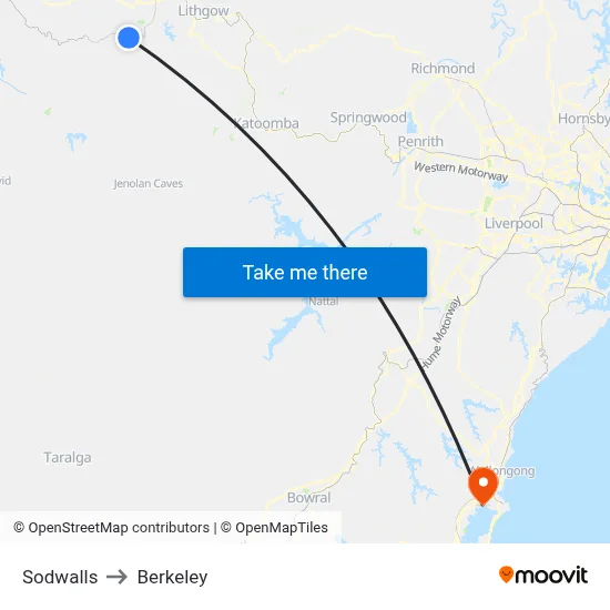 Sodwalls to Berkeley map