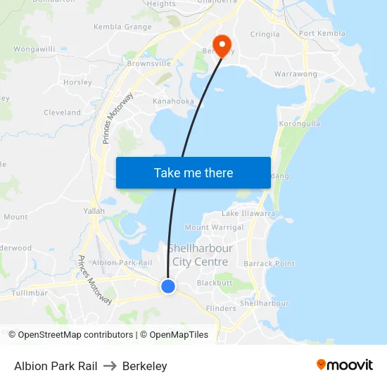 Albion Park Rail to Berkeley map