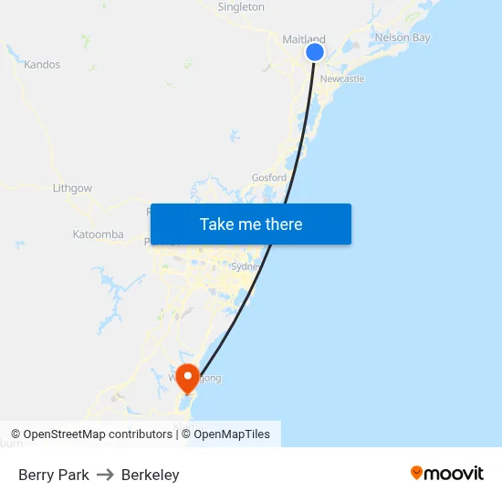 Berry Park to Berkeley map
