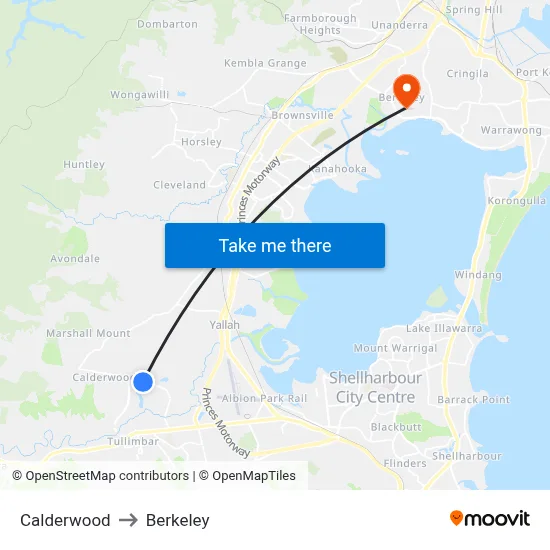 Calderwood to Berkeley map