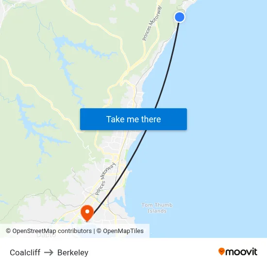 Coalcliff to Berkeley map
