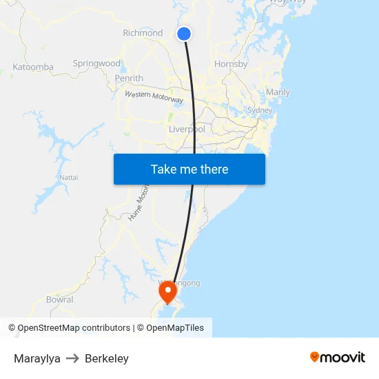 Maraylya to Berkeley map