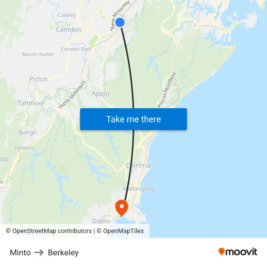 Minto to Berkeley map