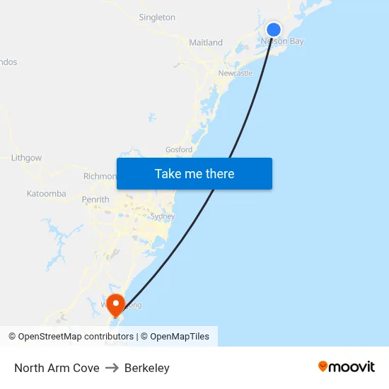 North Arm Cove to Berkeley map