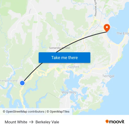 Mount White to Berkeley Vale map