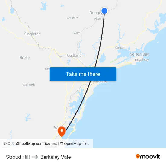 Stroud Hill to Berkeley Vale map