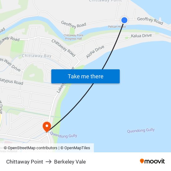 Chittaway Point to Berkeley Vale map