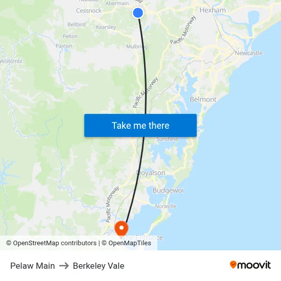 Pelaw Main to Berkeley Vale map
