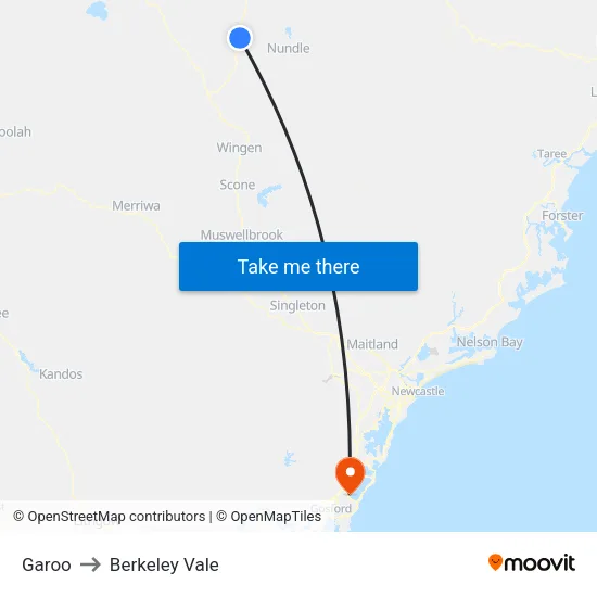 Garoo to Berkeley Vale map