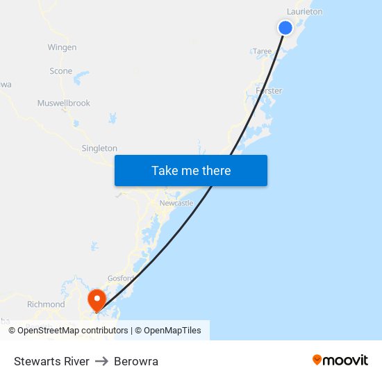 Stewarts River to Berowra map