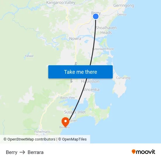 Berry to Berrara map