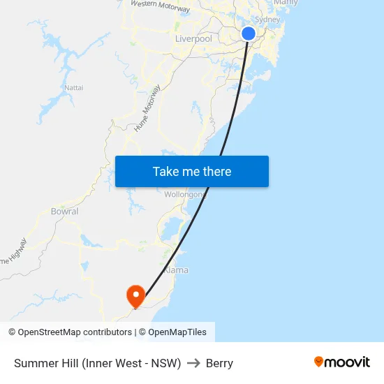 Summer Hill (Inner West - NSW) to Berry map