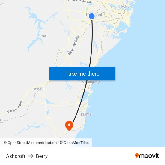 Ashcroft to Berry map