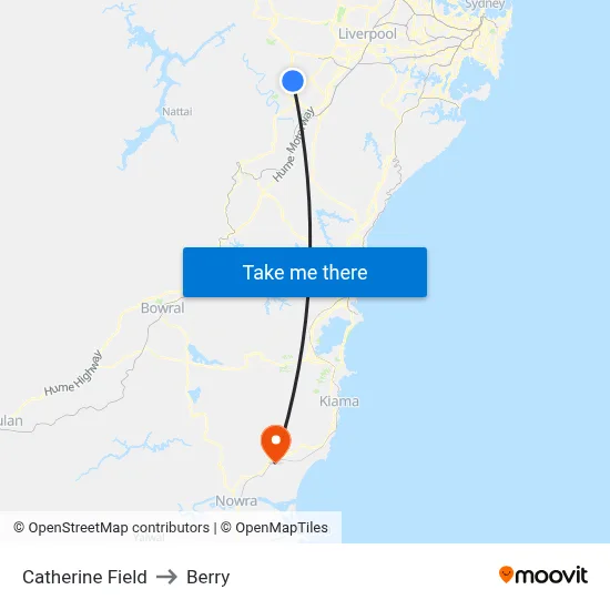 Catherine Field to Berry map