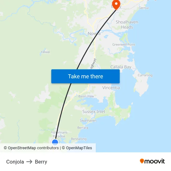 Conjola to Berry map