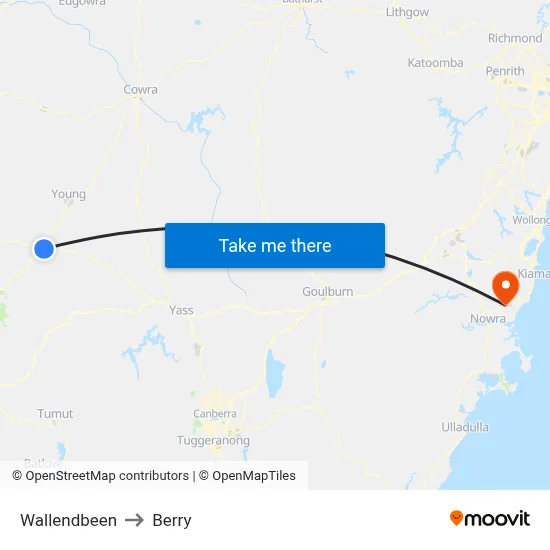 Wallendbeen to Berry map